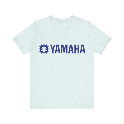 Unisex T Shirt Short Sleeve Yamaha Motors Blue Logo Jersey Crew Neck Regular Fit