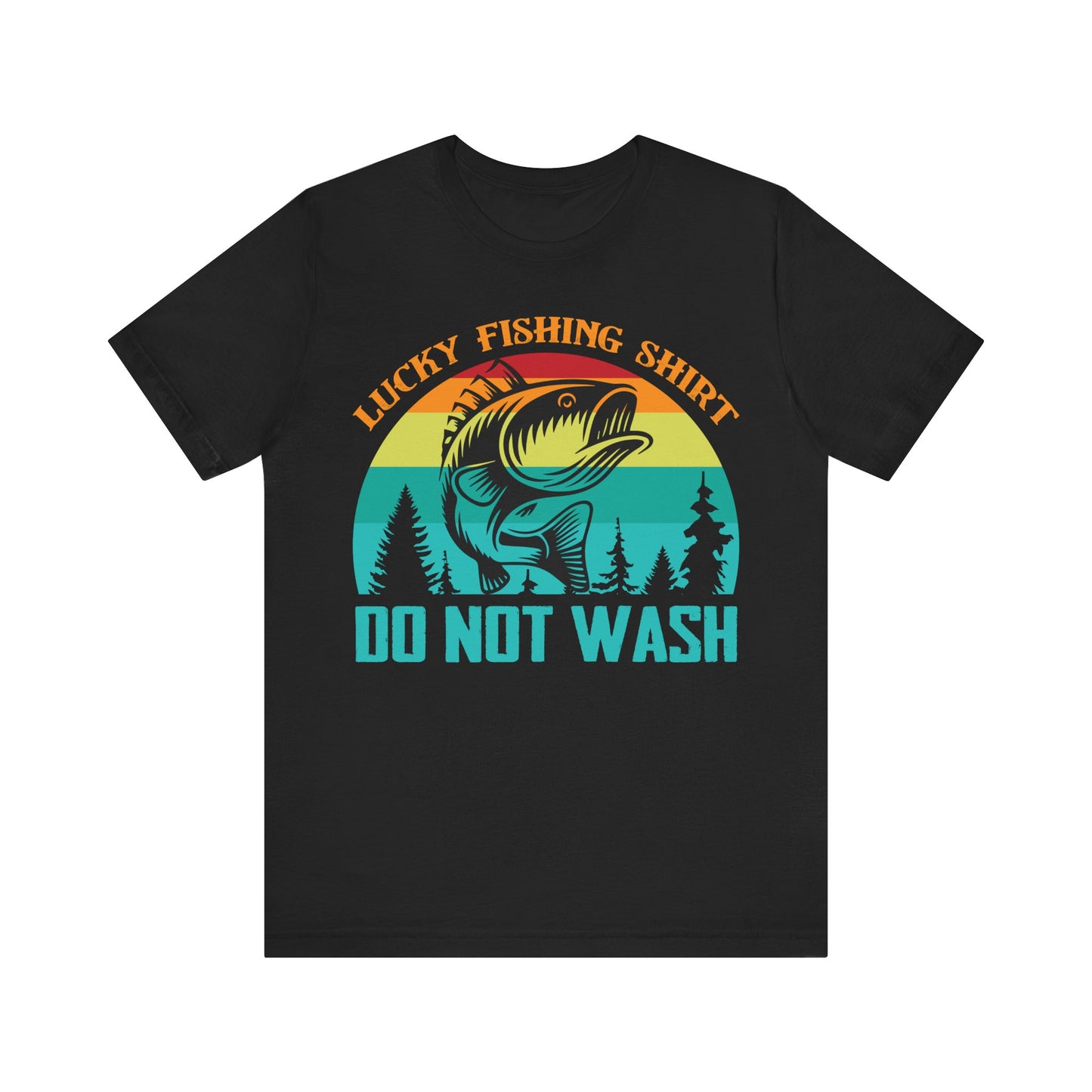 Unisex T Shirt Lucky Fishing T Shirt Jersey Short Sleeve Tee Crew Neck Black