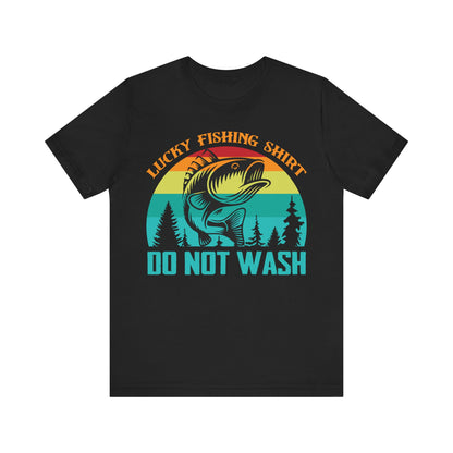 Unisex T Shirt Lucky Fishing T Shirt Jersey Short Sleeve Tee Crew Neck Black