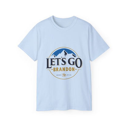 White T Shirt Let's Go Brandon BUSCH Beer Logo Husband Gift Cotton Graphic Tee Classic Fit, Quality Cotton