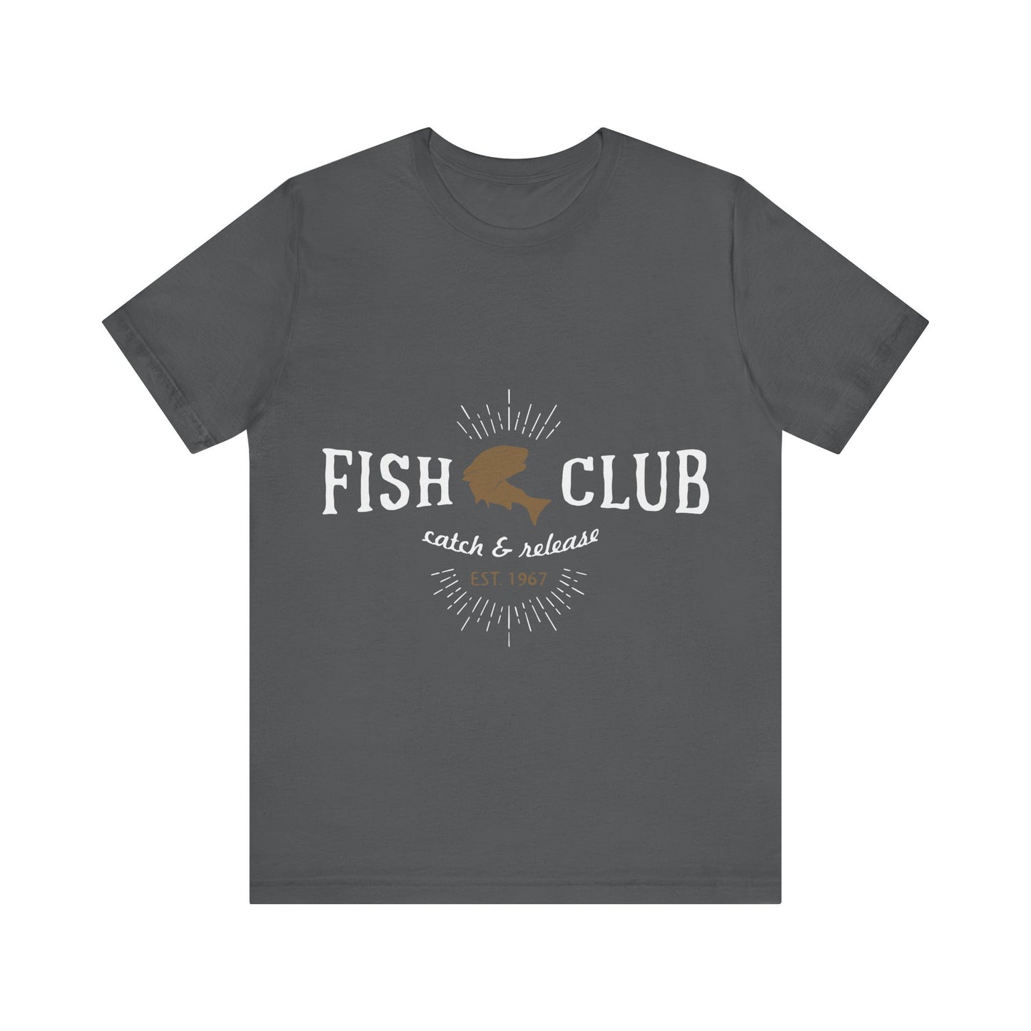 Men's T Shirt Short Sleeve Jersey Tee Fish Club S to 3XL Size