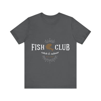 Men's T Shirt Short Sleeve Jersey Tee Fish Club S to 3XL Size
