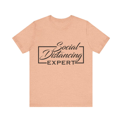 Men's T Shirt Short Sleeve Social Distancing Expert Jersey Tee Crew Neck