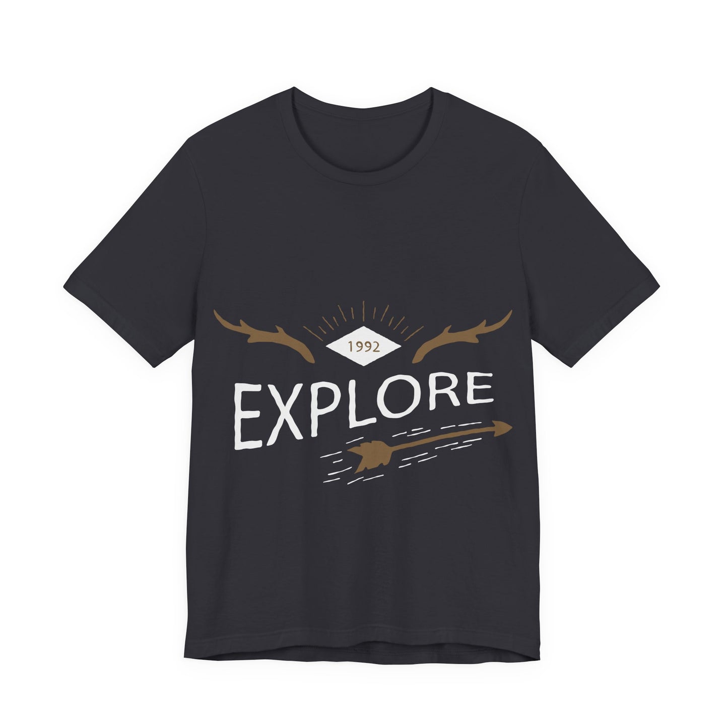 Men's T Shirt Short Sleeve Jersey Tee Crew Neck Explore Printed, M to 2XL