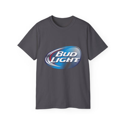 White T Shirt Bud Light Beer Logo Unisex Short Sleeve Jersey Tee White Black Blue Navy Colors Classic Fit Quality Cotton