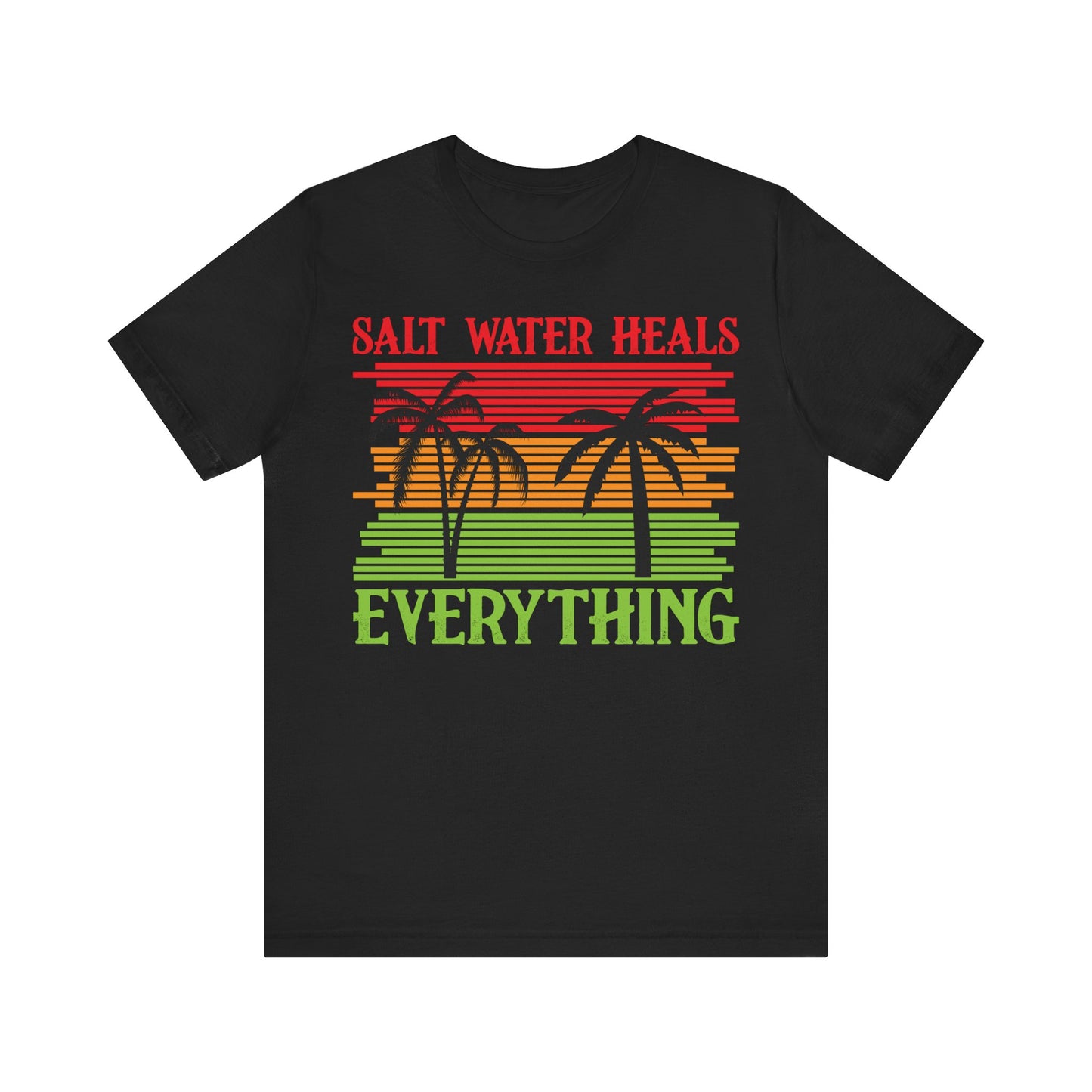 Men's T Shirt Black Salt Water Jersey Short Sleeve Tee Crew Neck