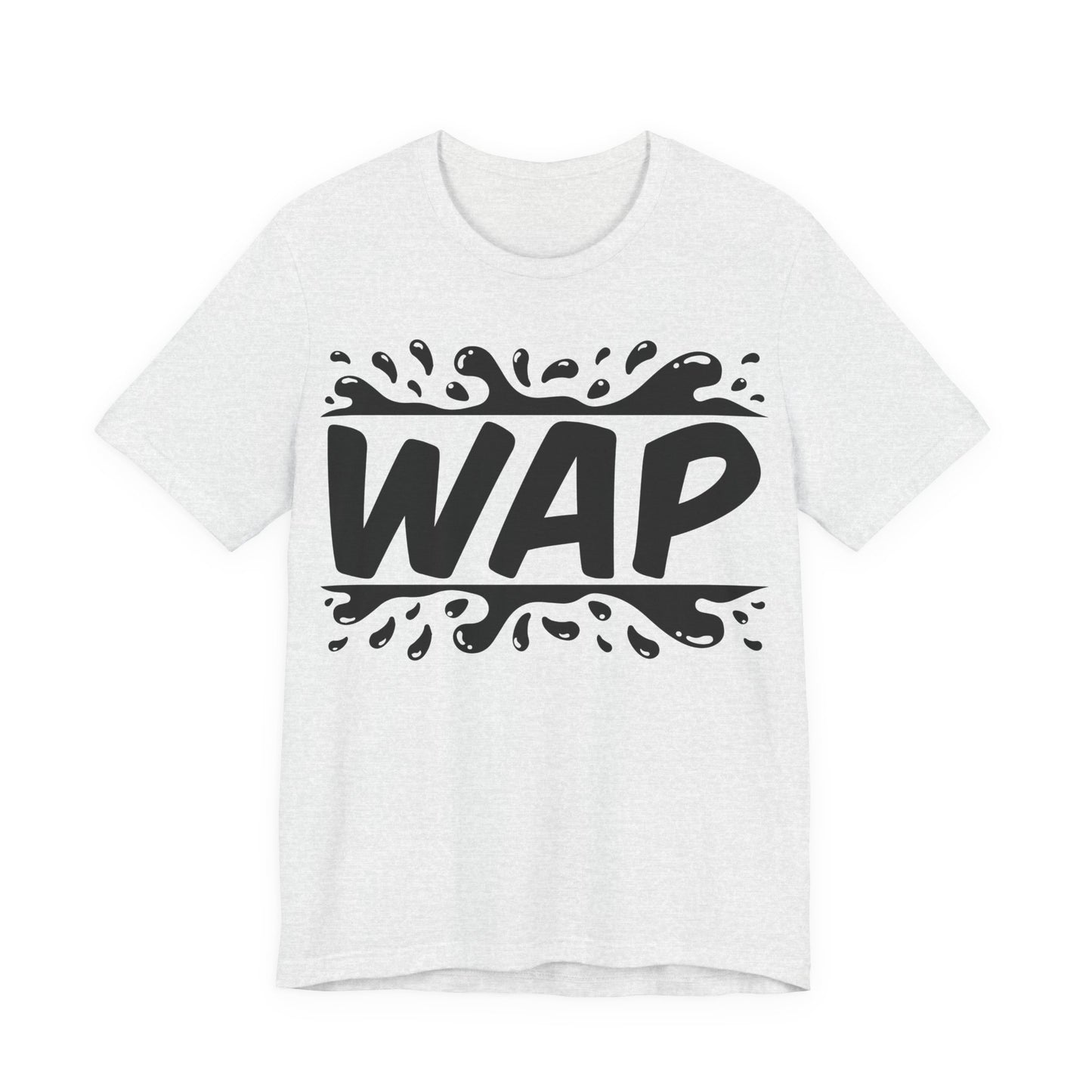Unisex T Shirt Short Sleeve WAP Black Logo Jersey Tee Crew Neck