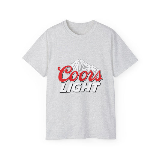 White T Shirt Coors Lite Beer Logo Short Sleeve Jersey Tee White Unisex Classic Fit Quality Cotton