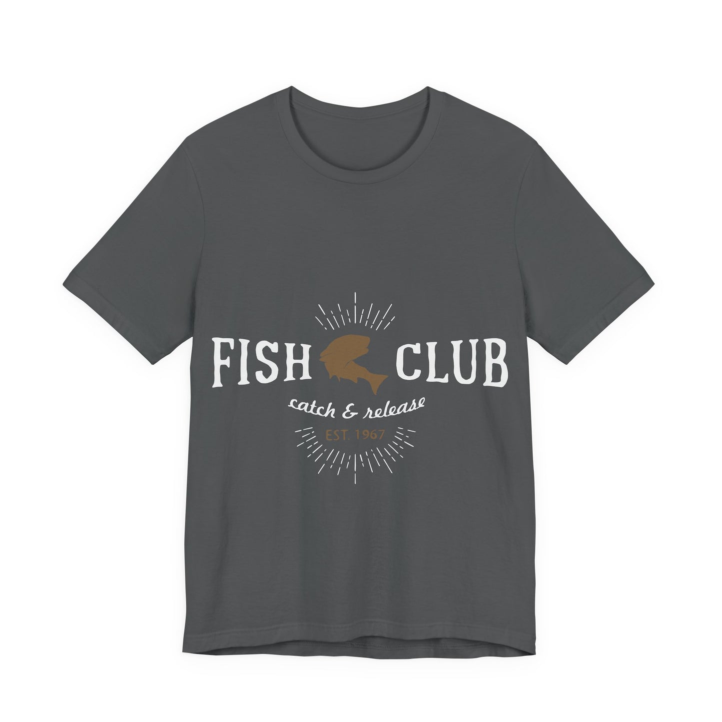 Men's T Shirt Short Sleeve Jersey Tee Fish Club S to 3XL Size