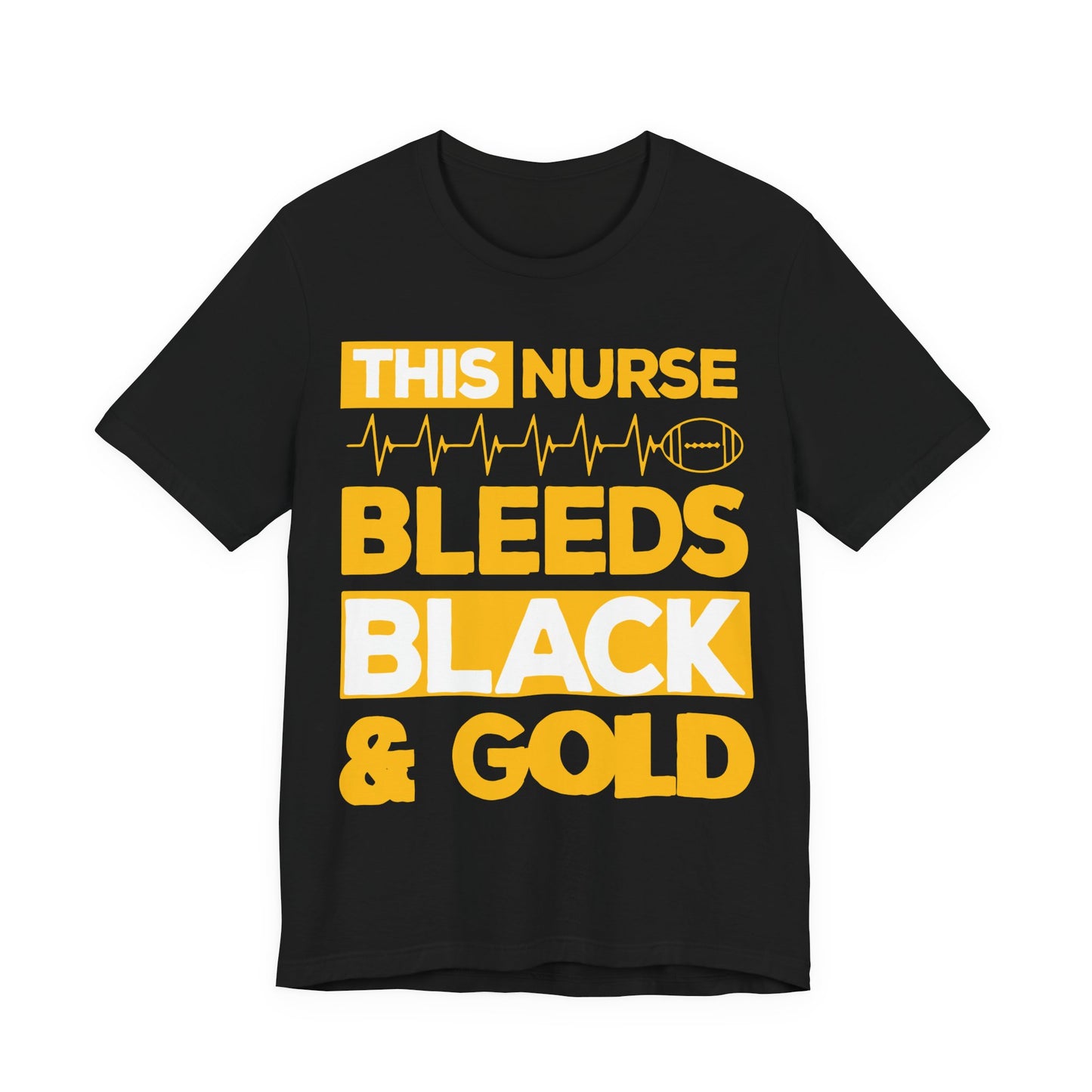 Unisex T Shirt Short Sleeve Tee Jersey Nurse Bleeds Black And Gold