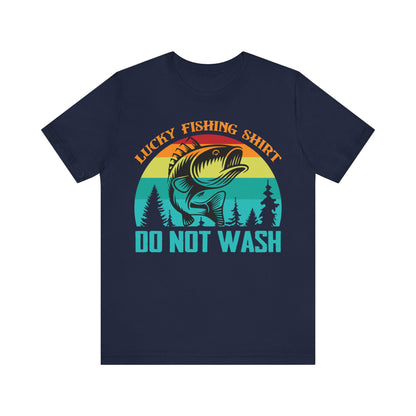 Unisex T Shirt Lucky Fishing T Shirt Jersey Short Sleeve Tee Crew Neck Black