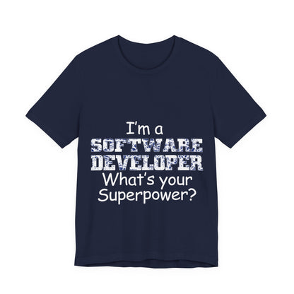 Men's T Shirt Crew Neck Short Sleeve Jersey Tee Software Developer