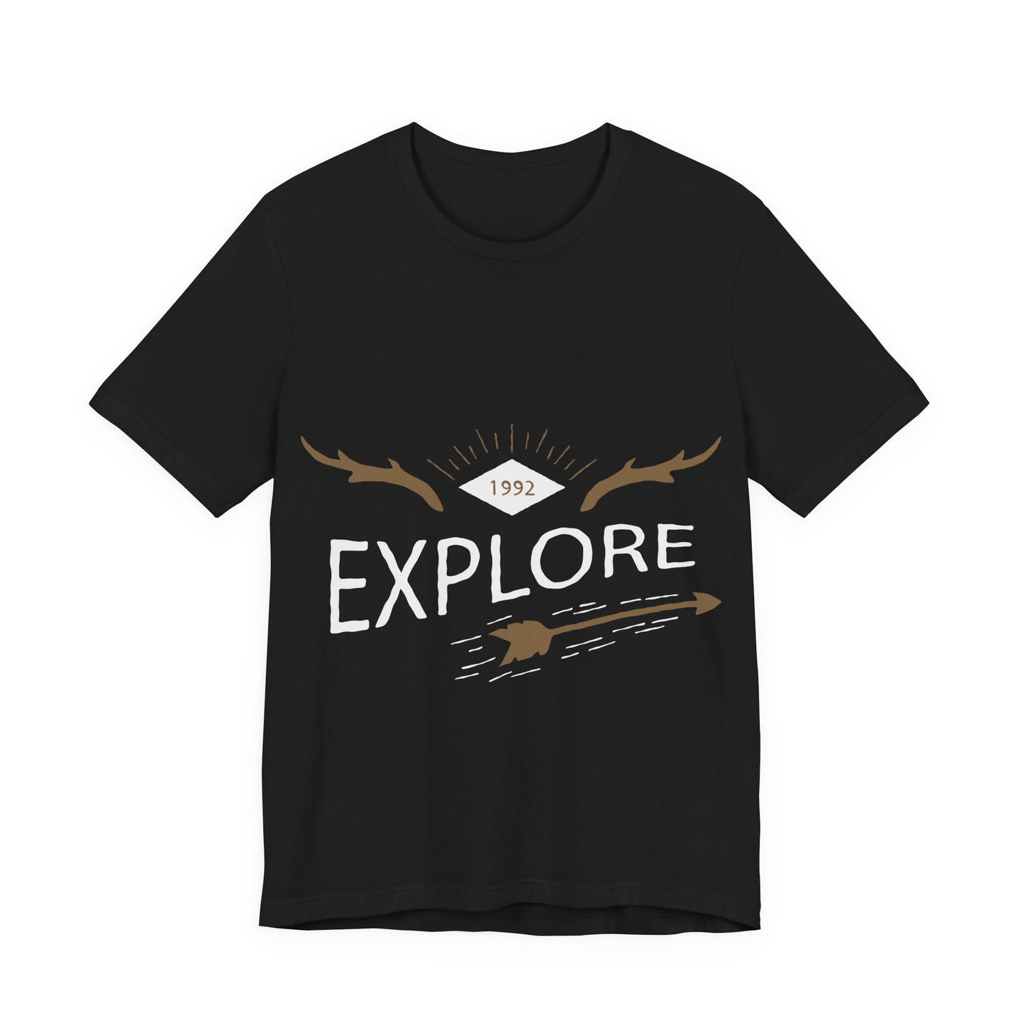 Men's T Shirt Short Sleeve Jersey Tee Crew Neck Explore Printed, M to 2XL
