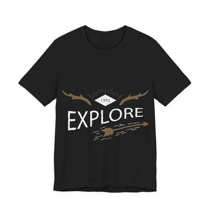 Men's T Shirt Short Sleeve Jersey Tee Crew Neck Explore Printed, M to 2XL