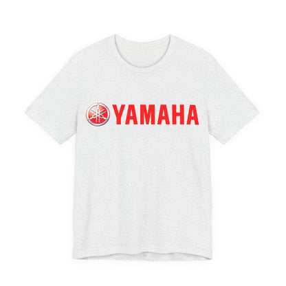 Unisex T Shirt Short Sleeve Yamaha Motors Red Logo Double Sided Jersey Crew Neck