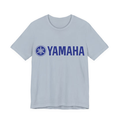Unisex T Shirt Short Sleeve Yamaha Motors Blue Logo Jersey Crew Neck Regular Fit