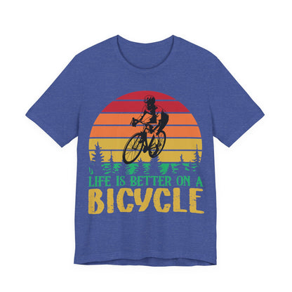 Men's T Shirt Black Bicycle Jersey Short Sleeve Tee
