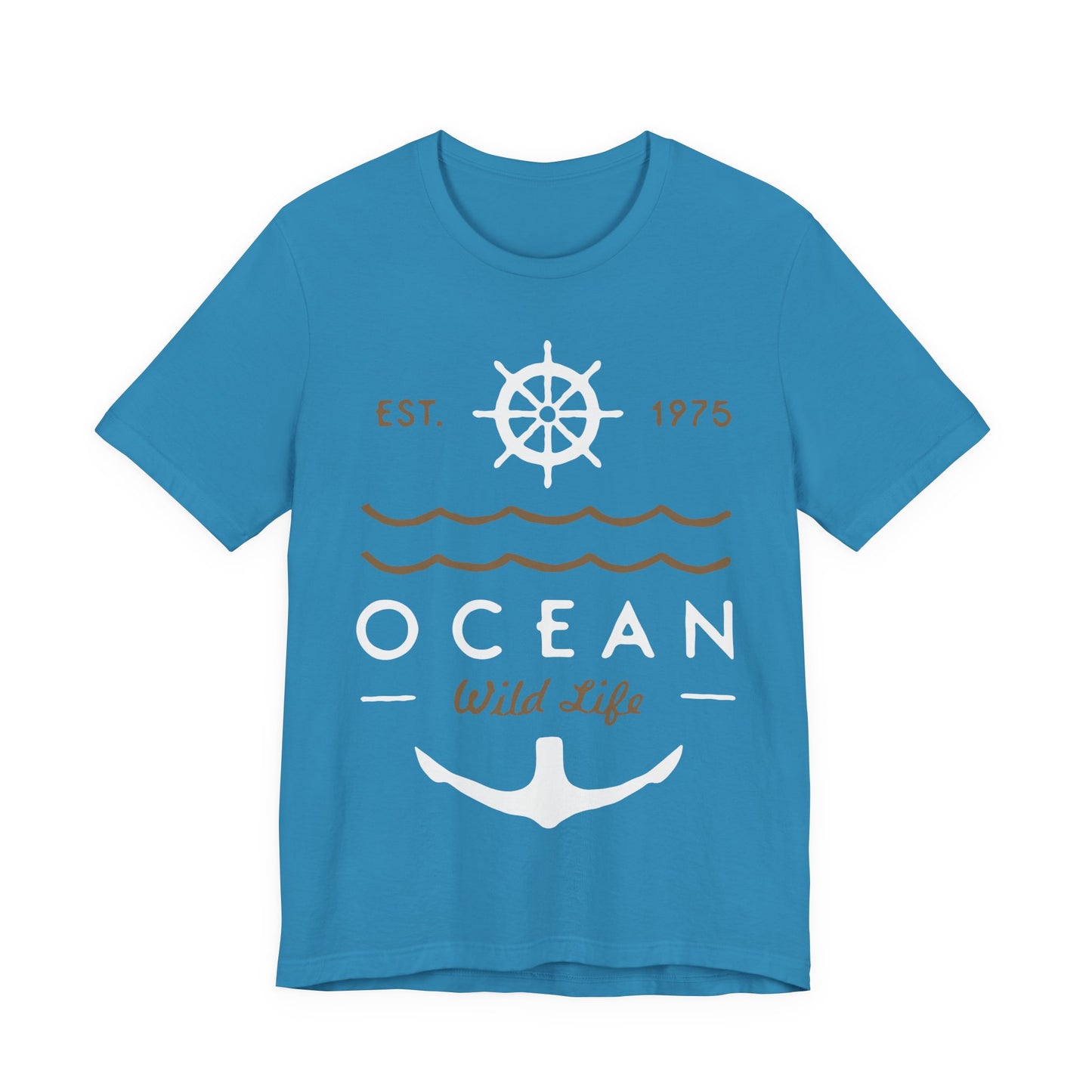 Men's T Shirt Short Sleeve Jersey Tee Ocean Wild Life