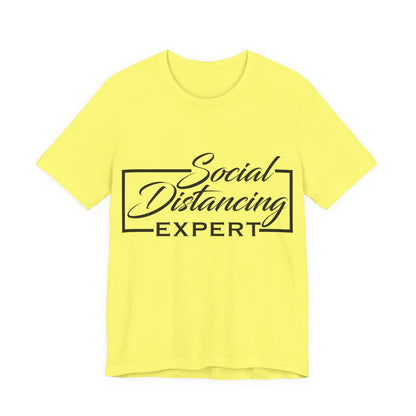 Men's T Shirt Short Sleeve Social Distancing Expert Jersey Tee Crew Neck