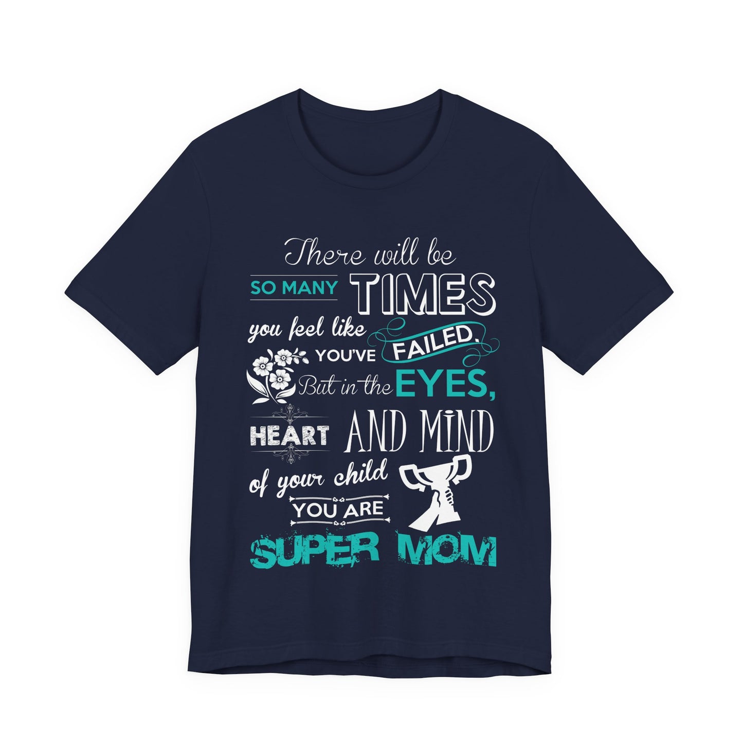Unisex T Shirt Short Sleeve Jersey Crew Neck Tee Super Mom Size S to 2XL