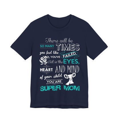 Unisex T Shirt Short Sleeve Jersey Crew Neck Tee Super Mom Size S to 2XL