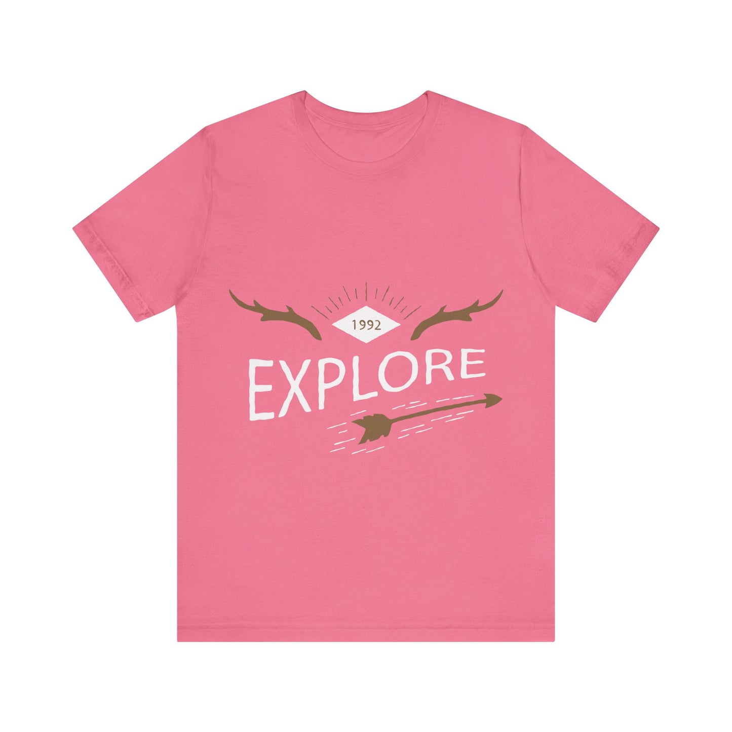 Men's T Shirt Short Sleeve Jersey Tee Crew Neck Explore Printed, M to 2XL