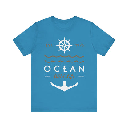 Men's T Shirt Short Sleeve Jersey Tee Ocean Wild Life