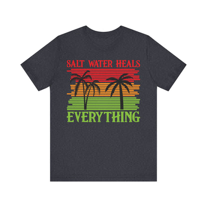 Men's T Shirt Black Salt Water Jersey Short Sleeve Tee Crew Neck