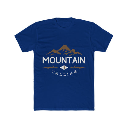 Men's Cotton Crew Tee Short Sleeve Mountain Is Calling Premium Fit
