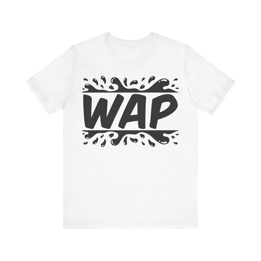 Unisex T Shirt Short Sleeve WAP Black Logo Jersey Tee Crew Neck