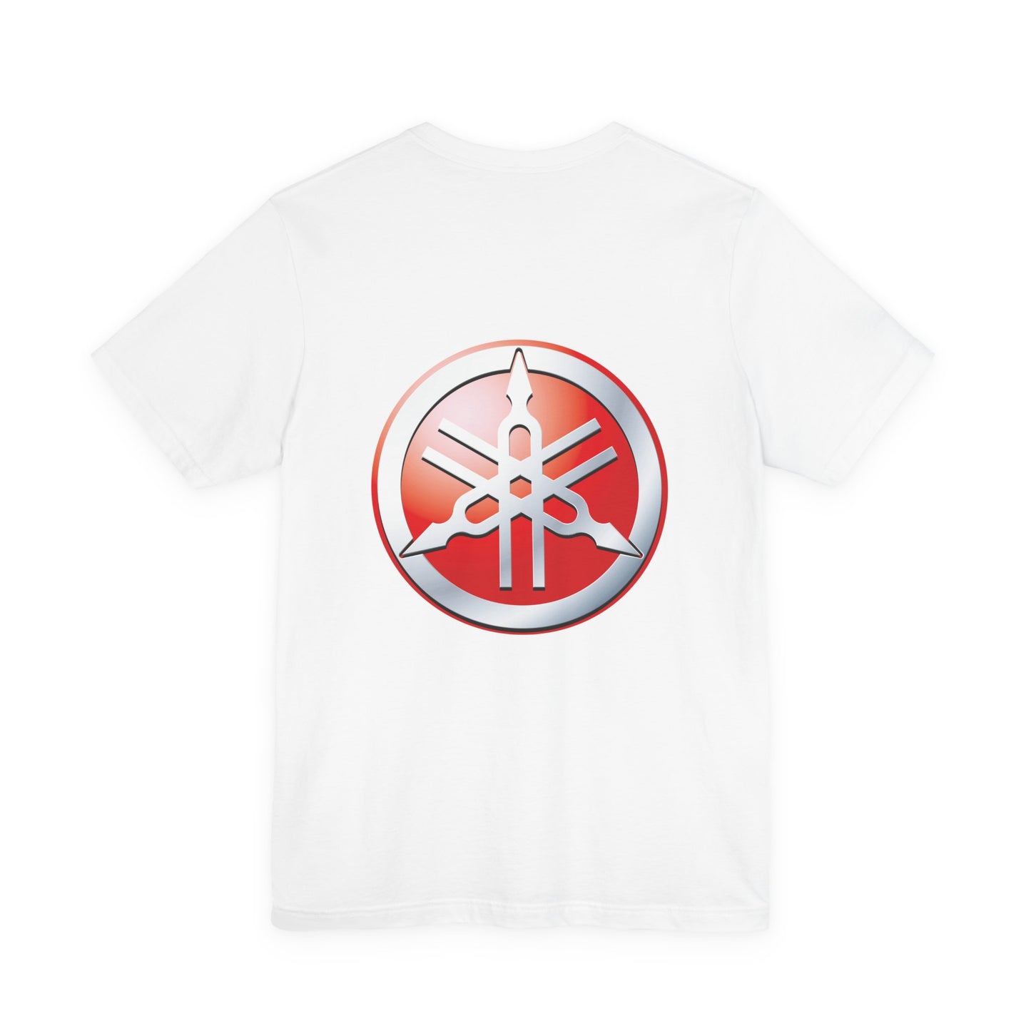 Unisex T Shirt Short Sleeve Yamaha Motors Red Logo Double Sided Jersey Crew Neck