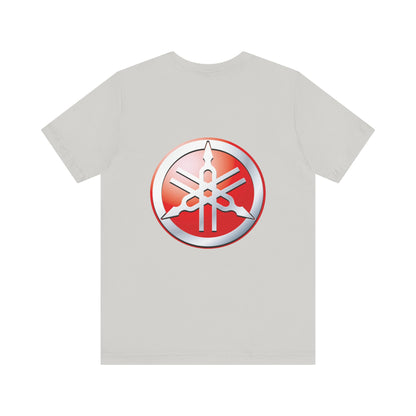 Unisex T Shirt Short Sleeve Yamaha Motors Red Logo Double Sided Jersey Crew Neck