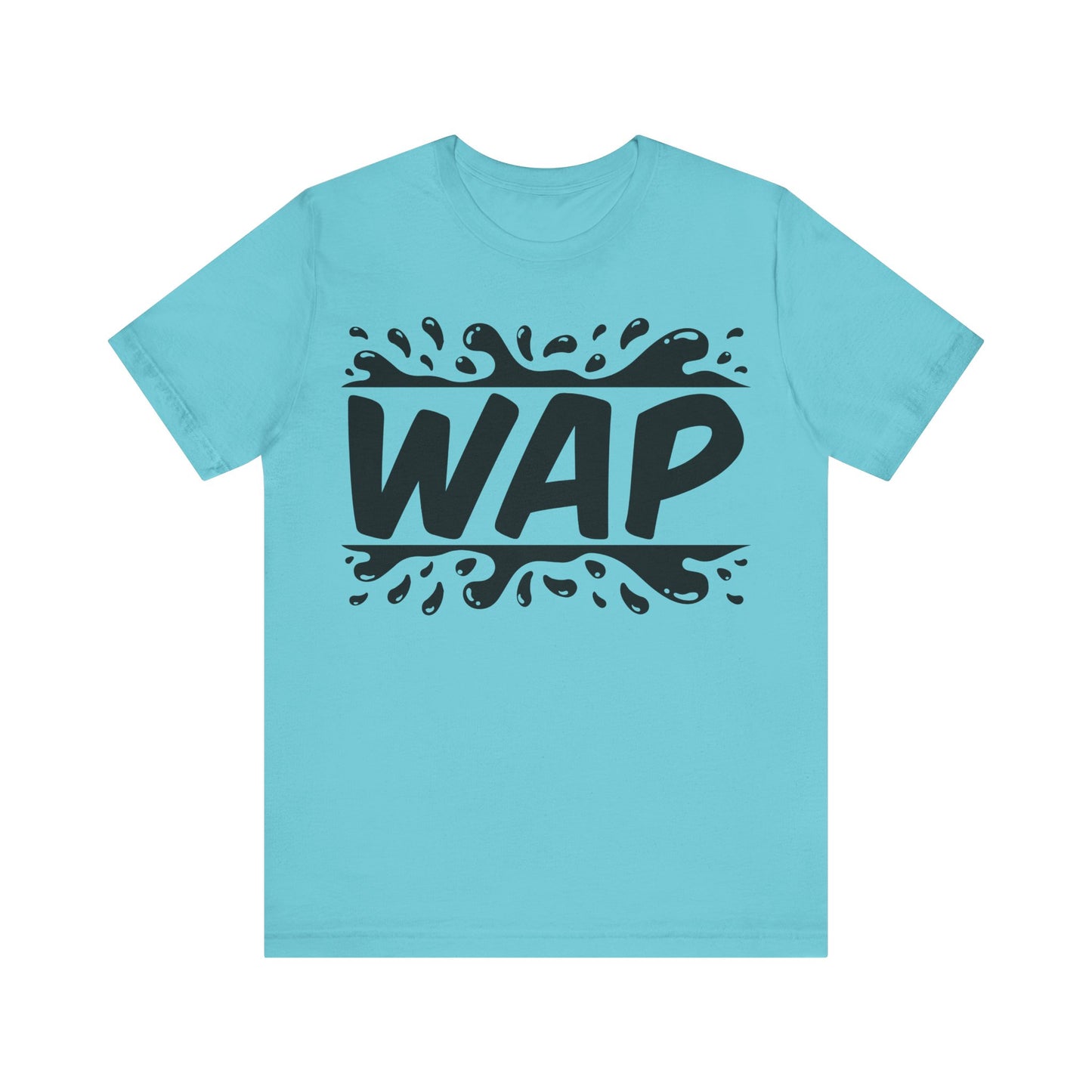 Unisex T Shirt Short Sleeve WAP Black Logo Jersey Tee Crew Neck
