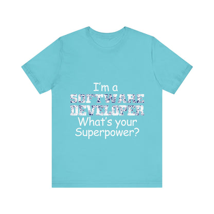 Men's T Shirt Crew Neck Short Sleeve Jersey Tee Software Developer