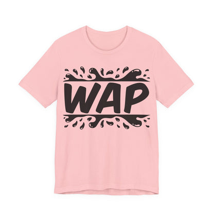 Unisex T Shirt Short Sleeve WAP Black Logo Jersey Tee Crew Neck