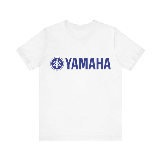 Unisex T Shirt Short Sleeve Yamaha Motors Blue Logo Jersey Crew Neck Regular Fit