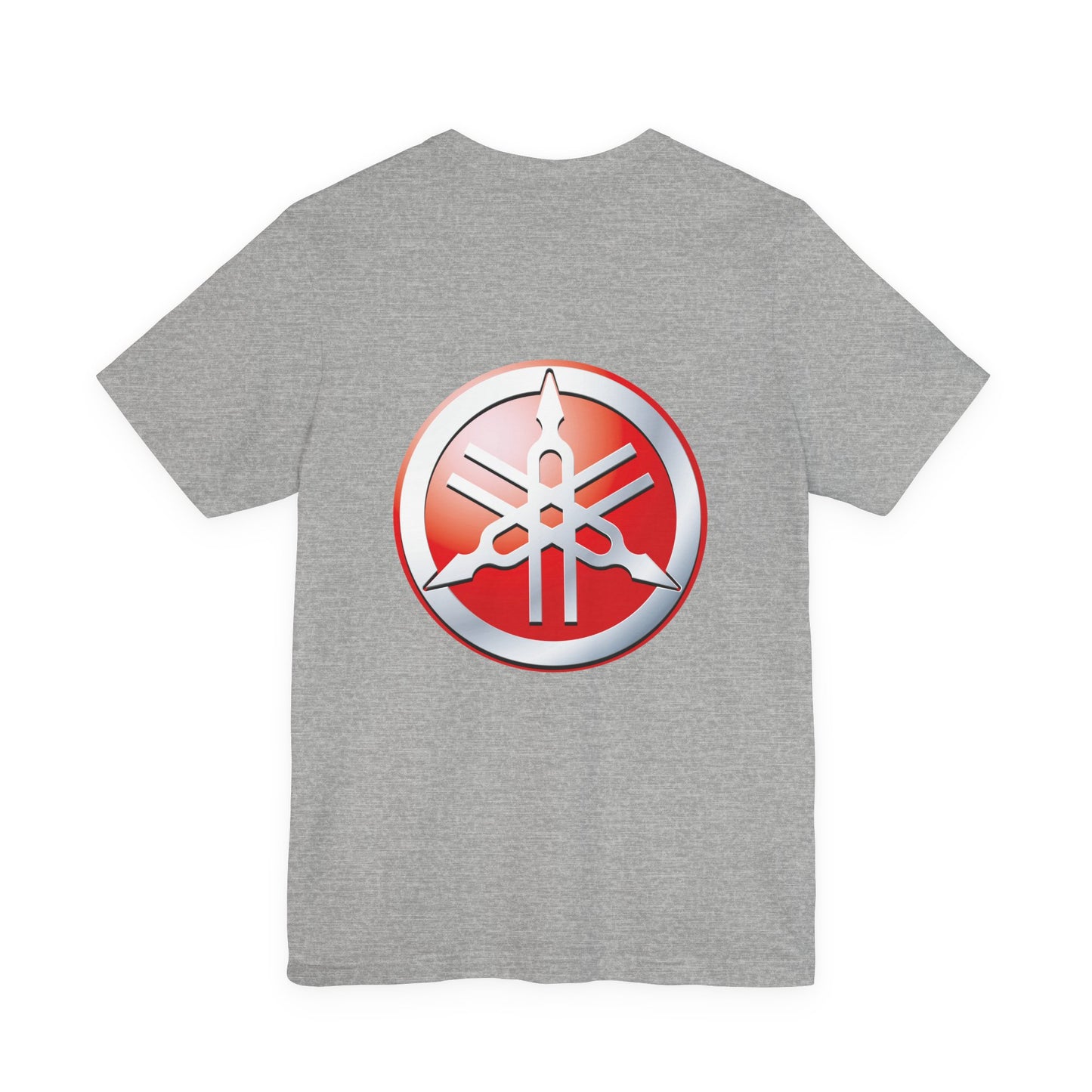 Unisex T Shirt Short Sleeve Yamaha Motors Red Logo Double Sided Jersey Crew Neck