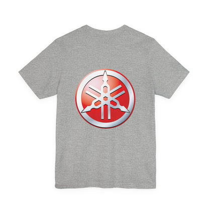 Unisex T Shirt Short Sleeve Yamaha Motors Red Logo Double Sided Jersey Crew Neck