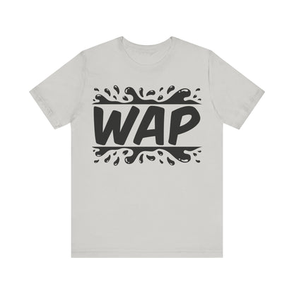 Unisex T Shirt Short Sleeve WAP Black Logo Jersey Tee Crew Neck
