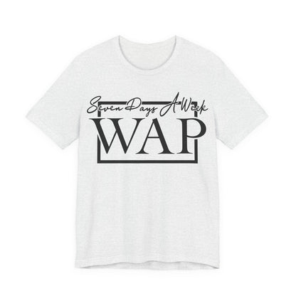 Unisex T Shirt Short Sleeve Seven Days A Week WAP Jersey Tee Crew Neck