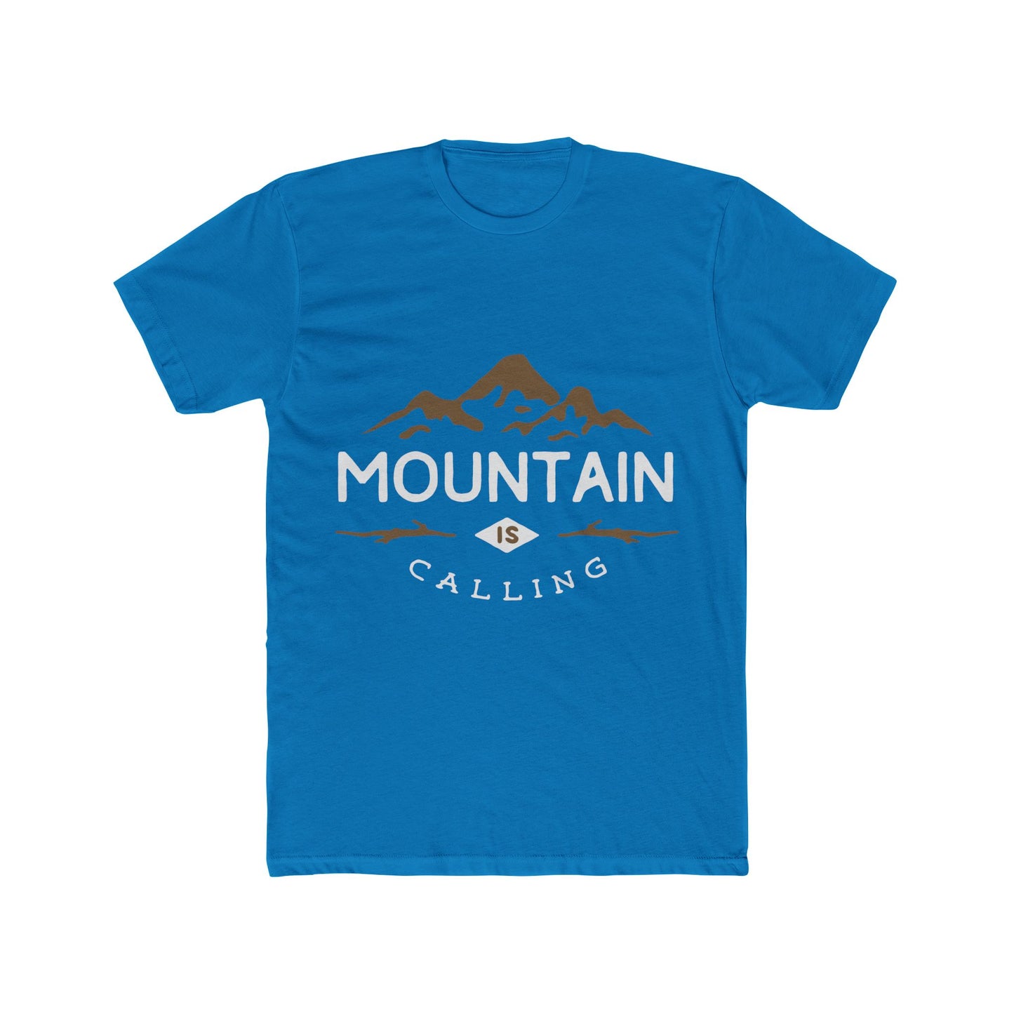 Men's Cotton Crew Tee Short Sleeve Mountain Is Calling Premium Fit
