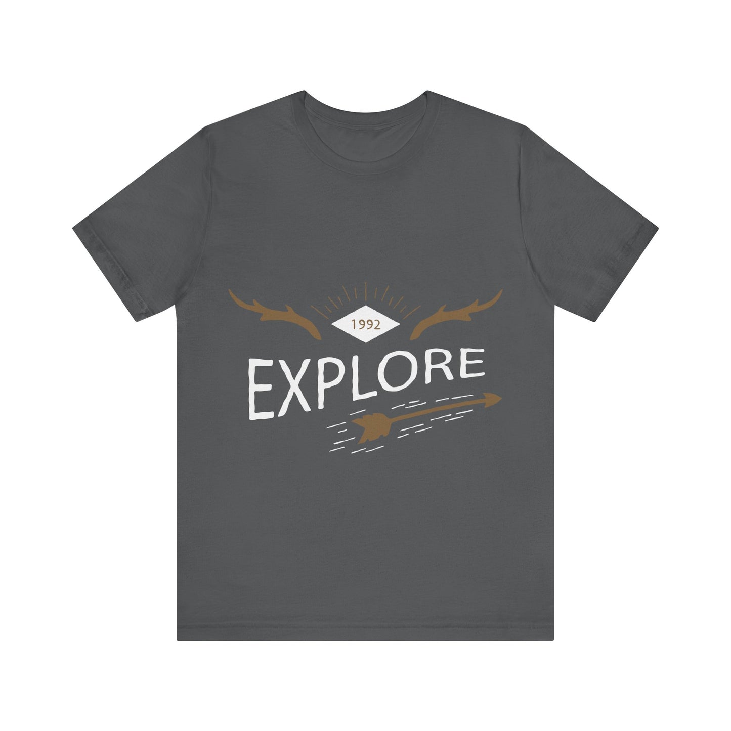 Men's T Shirt Short Sleeve Jersey Tee Crew Neck Explore Printed, M to 2XL