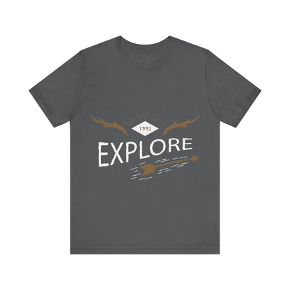 Men's T Shirt Short Sleeve Jersey Tee Crew Neck Explore Printed, M to 2XL