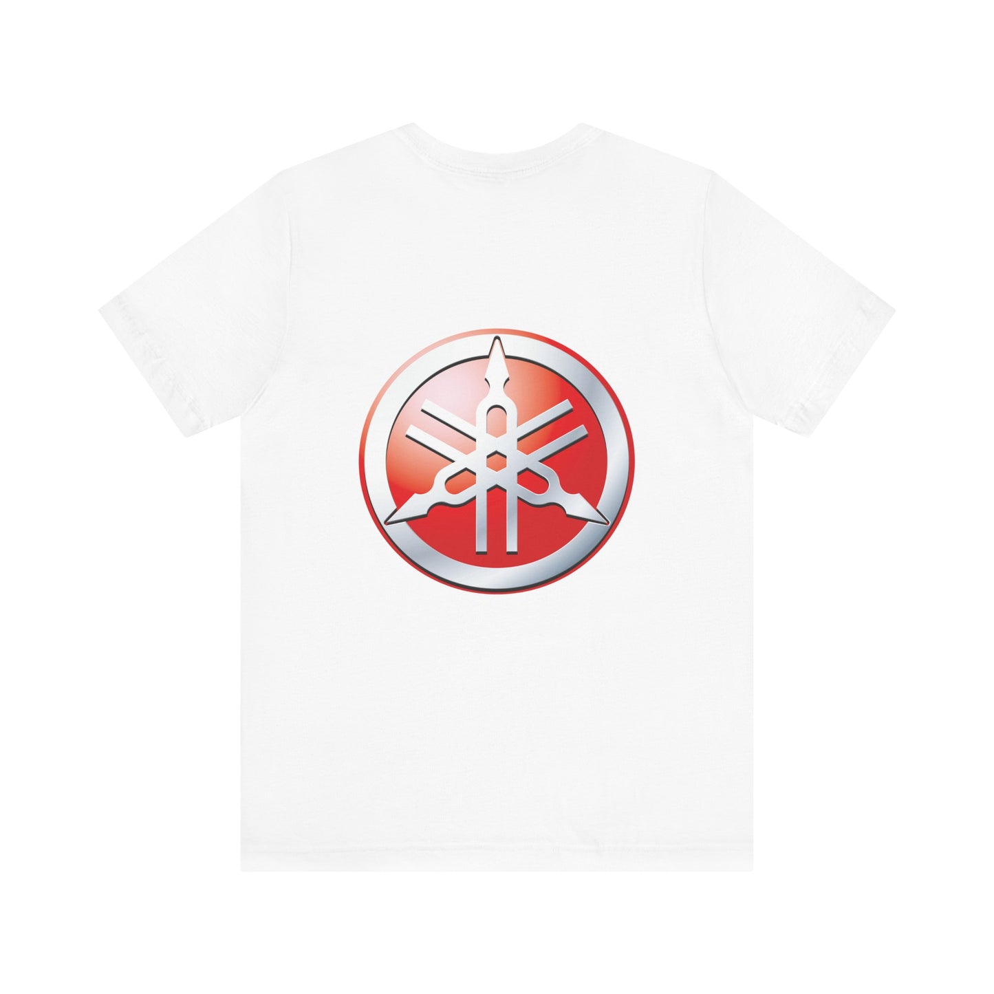 Unisex T Shirt Short Sleeve Yamaha Motors Red Logo Double Sided Jersey Crew Neck