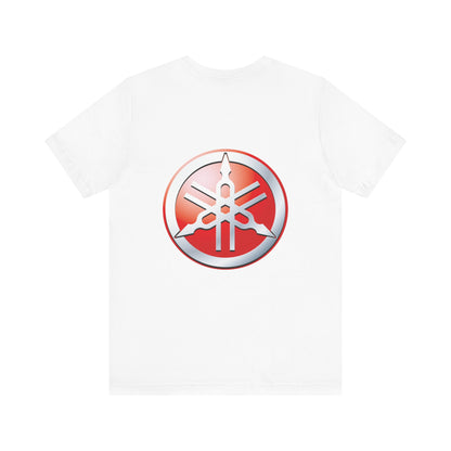 Unisex T Shirt Short Sleeve Yamaha Motors Red Logo Double Sided Jersey Crew Neck