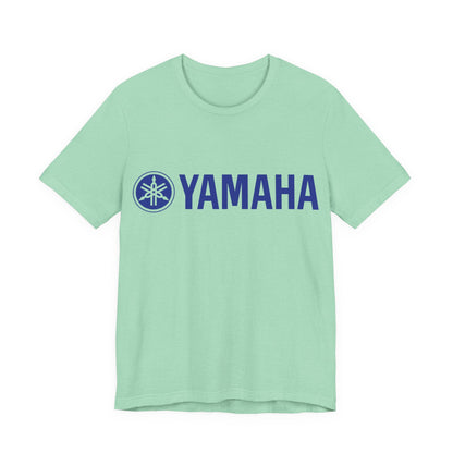 Unisex T Shirt Short Sleeve Yamaha Motors Blue Logo Jersey Crew Neck Regular Fit