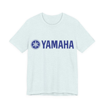 Unisex T Shirt Short Sleeve Yamaha Motors Blue Logo Jersey Crew Neck Regular Fit