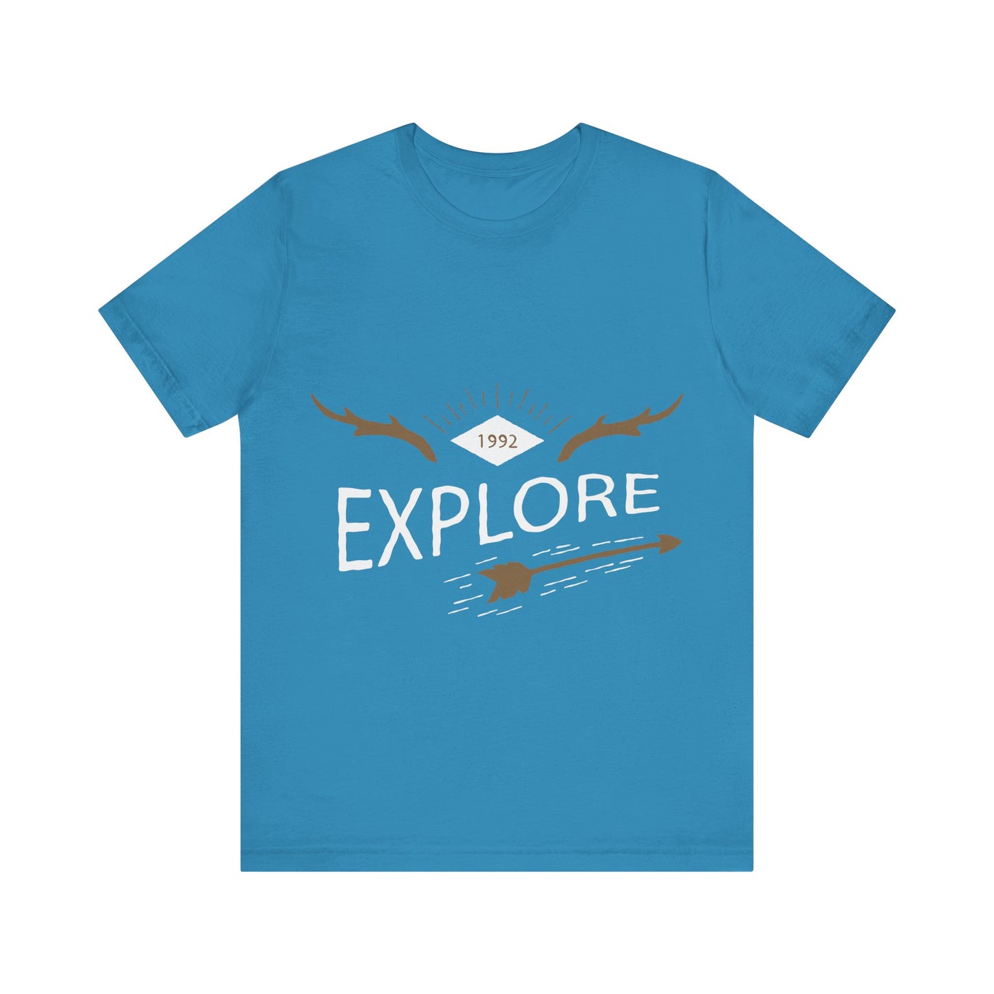 Men's T Shirt Short Sleeve Jersey Tee Crew Neck Explore Printed, M to 2XL
