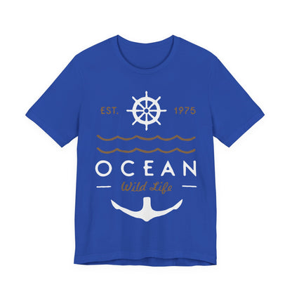 Men's T Shirt Short Sleeve Jersey Tee Ocean Wild Life