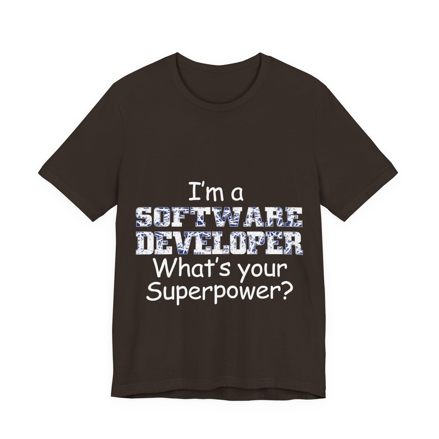 Men's T Shirt Crew Neck Short Sleeve Jersey Tee Software Developer